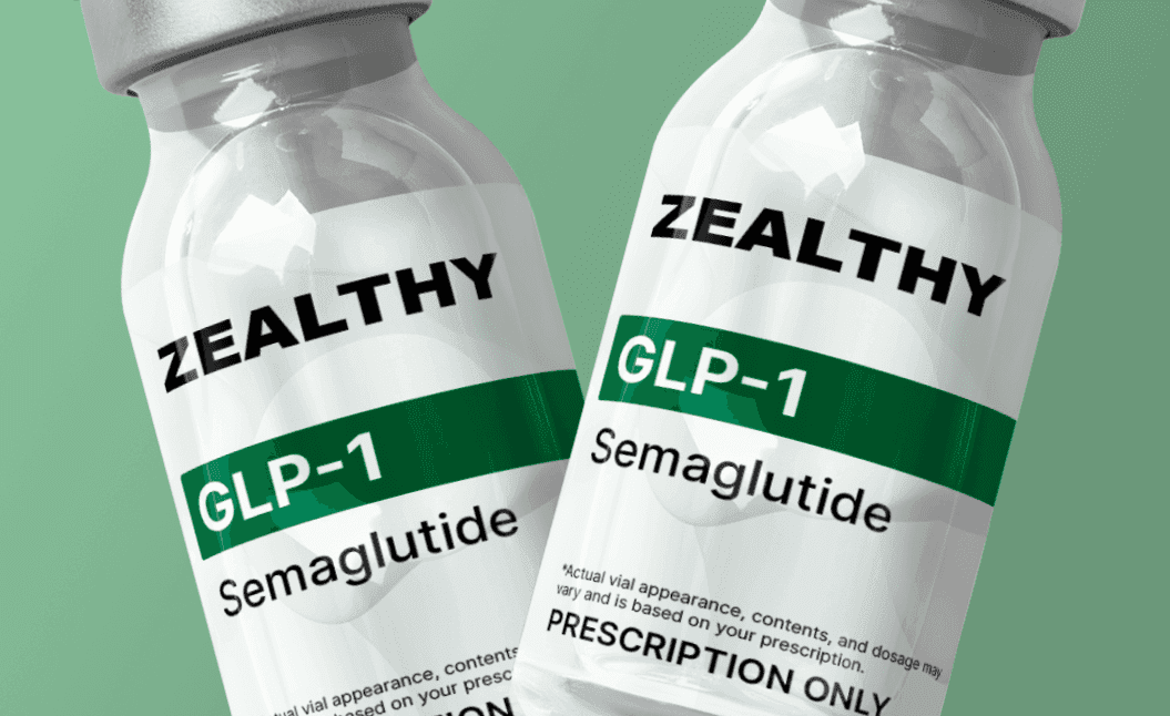 Semaglutide packaging on a Zealthy-style landing page