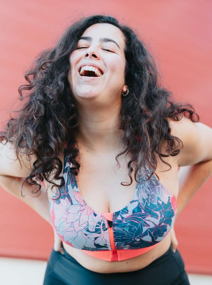 Person completing an online weight loss questionnaire